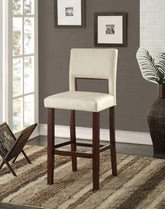 Reiko White PU & Espresso Bar Chair Model 96610 By ACME Furniture